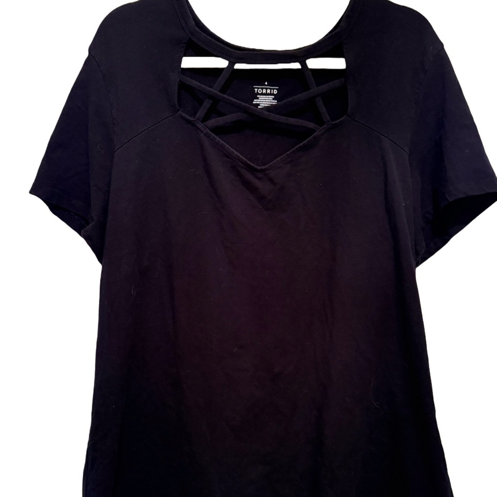 Torrid Black Women's Top with Strappy Neckline